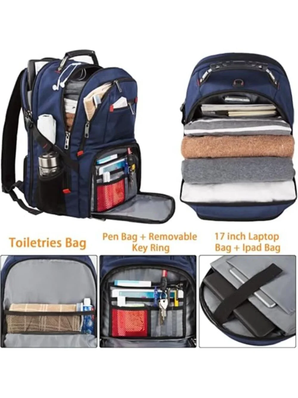 TSA Travel Laptop Backpack RFID Waterproof Carry On Business School Backpack